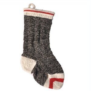 NWT CHILLY DOG CHRISTMAS HAND KNIT STOCKING BLACK WHITE RED